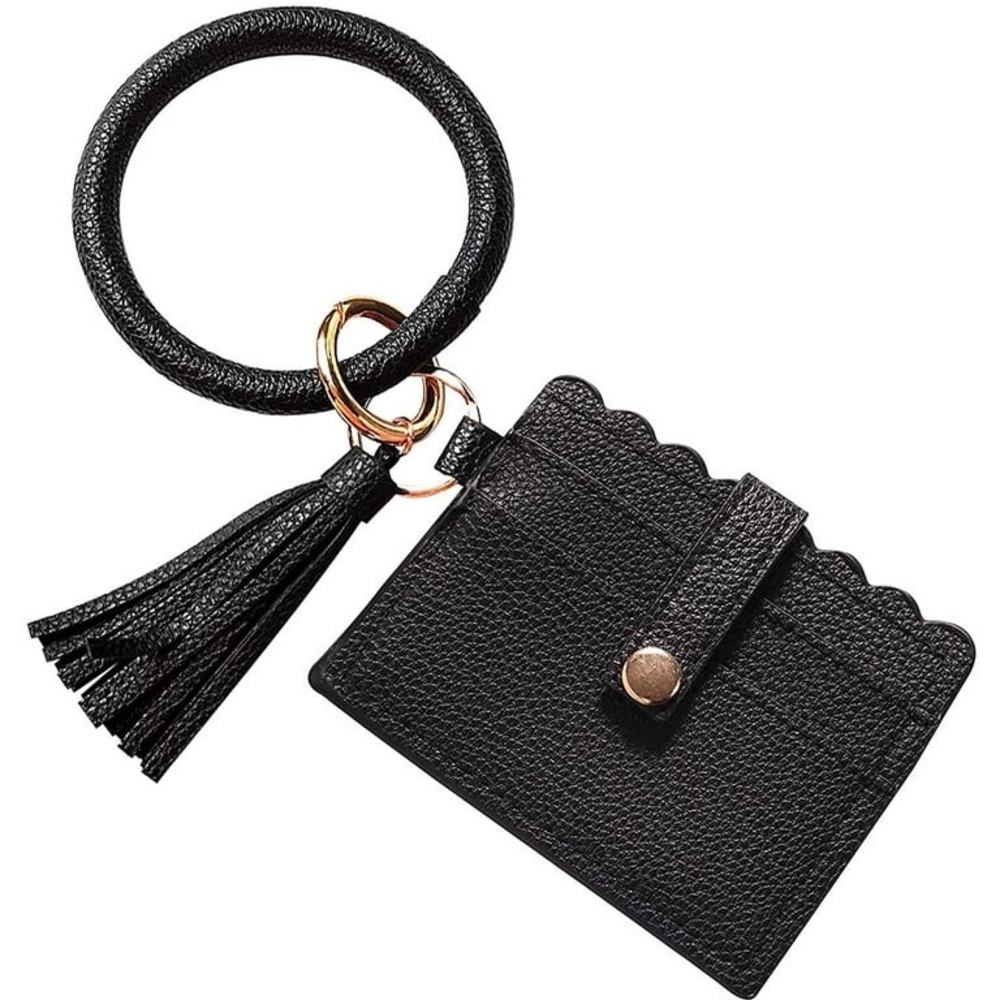 Keychain bracelet with card wallet